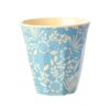 Blue Fern and Flower Print