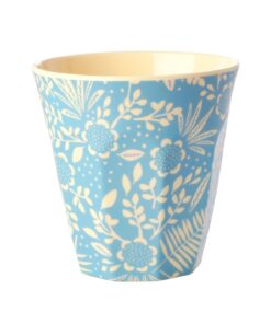 Blue Fern and Flower Print