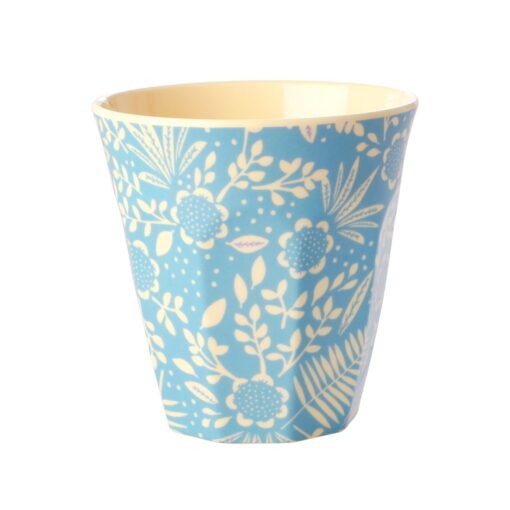Blue Fern and Flower Print