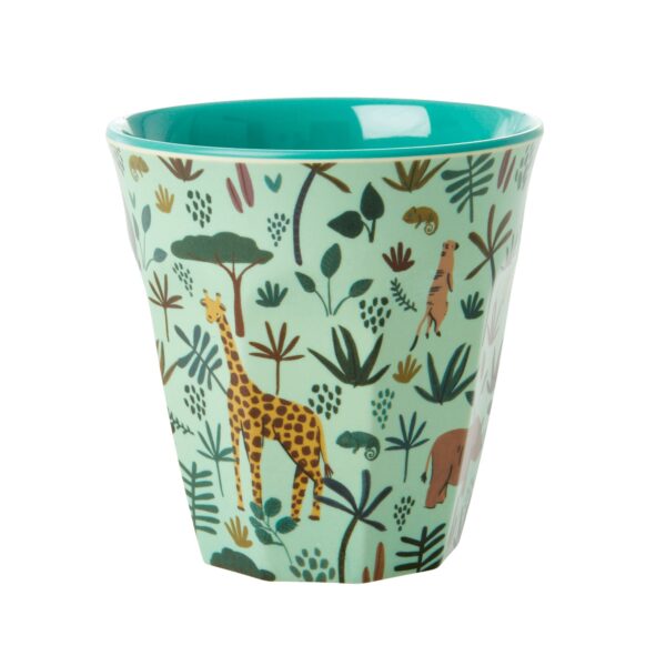 RICE Jungle Animal Prints Medium Cup Green