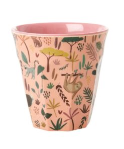RICE Jungle Animal Print Medium Cup coral