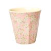 Medium Melamine Cup pink with small flower print by RICE