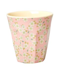 Medium Melamine Cup pink with small flower print by RICE