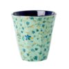 Medium Melamine Cup with Blue Flower Print by RICE