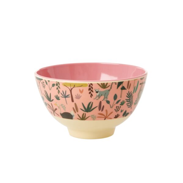 Small Jungle Print Bowl in Coral