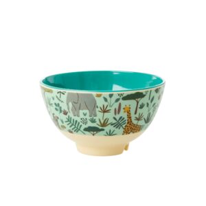 Small Jungle Print Bowl in Green