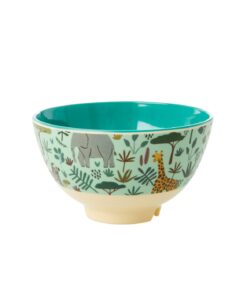 Small Jungle Print Bowl in Green