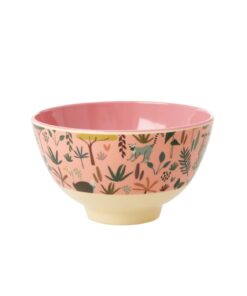 Small Jungle Print Bowl in Coral