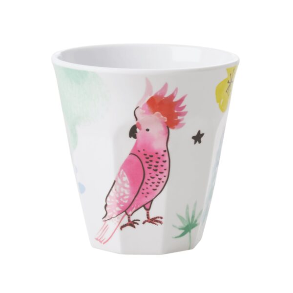 Medium Melamine Cup Cockatoo Print by RICE