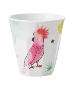 Medium Melamine Cup Cockatoo Print by RICE