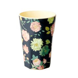 Tall Melamine Cup Dark Rose Print by RICE