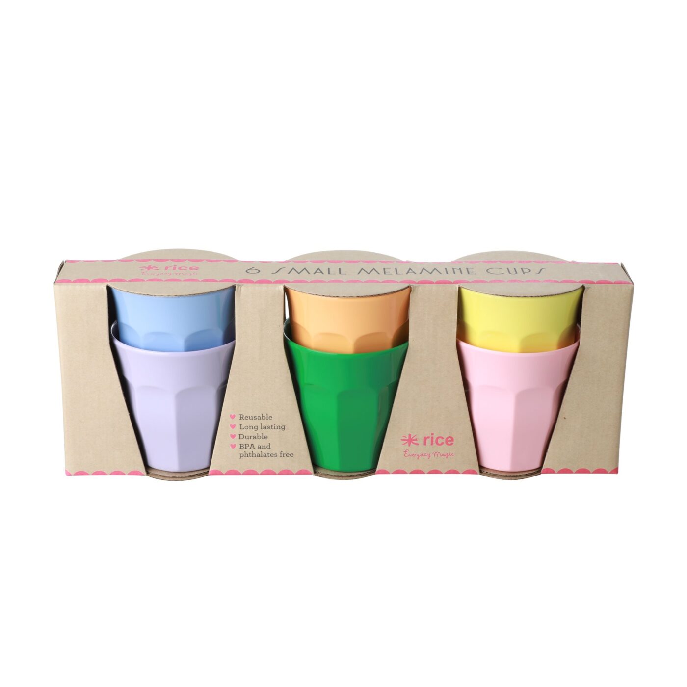 Set of 6 Lets summer small melamine cups MELCU-6ZSLETS_1_2000