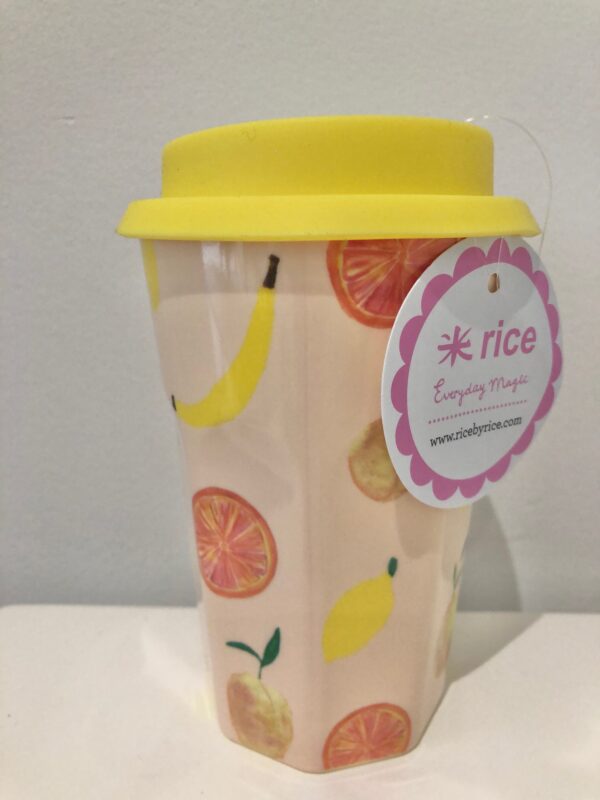 Fruity Print Latte Cup with Lid