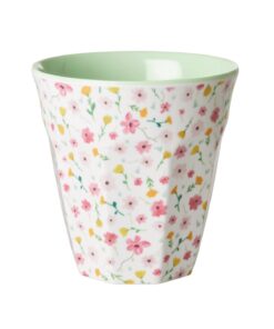 Melamine Medium Cup Easter White Print by Rice DK