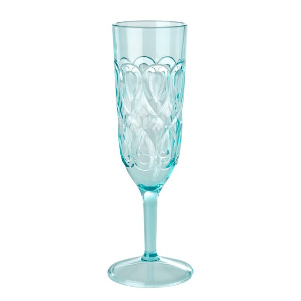 Acrylic champagne flute mint colour