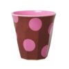 Brown with Soft Pink Dot Cup