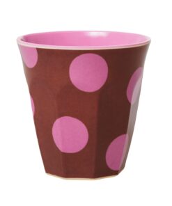 Brown with Soft Pink Dot Cup