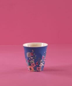 Alternative view of Melamine Medium Cup Flower Collage - Blue - Print by Rice DK