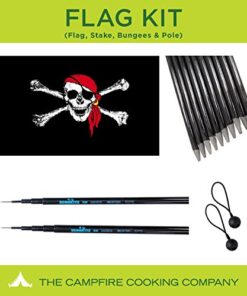 Festival Flag Pole kit with Pirate Flag, 6m Pole, Ground Stake and Bungees