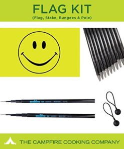 Festival Flag Pole kit with Smiley Face Flag, 5m Pole, Ground Stake and Bungees