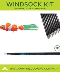Festival flag pole kit with Clown Fish Windsock, 5m Pole and Ground Stake