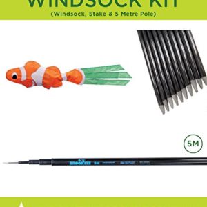Festival flag pole kit with Clown Fish Windsock, 5m Pole and Ground Stake