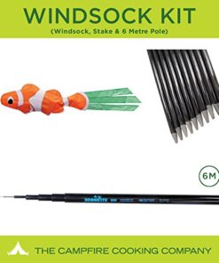 Festival flag pole kit with Clown Fish Windsock, 6m Pole and Ground Stake