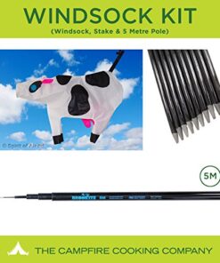 Festival flag pole kit with Cow Windsock, 5m Pole and Ground Stake
