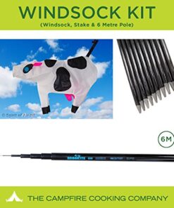 Festival flag pole kit with Cow Windsock, 6m Pole and Ground Stake