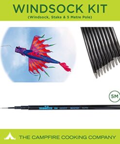 Festival flag pole kit with Dragon Windsock, 5m Pole and Ground Stake