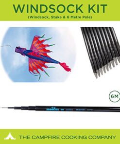 Festival flag pole kit with Dragon Windsock, 6m Pole and Ground Stake