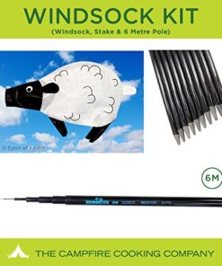 Festival flag pole kit with Sheep Windsock, 6m Pole and Ground Stake