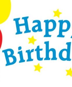 Large Happy Birthday Party flag. 5ft x 3ft with 2 metal eyelets.