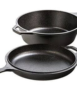 Lodge 3 litre / 3.2 quart Pre-Seasoned Cast Iron Combo Cooker