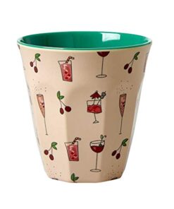 Melamine Medium Cup with Pink Cocktail Print by Rice DK