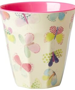 Melamine-Medium-Cup-Two-Tone-with-Butterfly-Print-by-Rice-DK