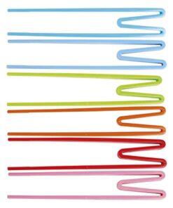 RICE Melamine Plastic Childrens Chopsticks - Set of 4 - Random Colours