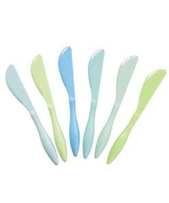 Melamine Butter Knives Set of 6 in Blue and Green Colours by Rice DK