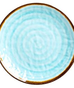 Rice Melamine Side Plate Swirl Print - Aqua