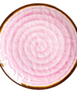 Rice Melamine Side Plate Swirl Print - Pink