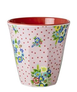 Melamine Medium Cup Two Tone Vintage Flower Print by Rice DK
