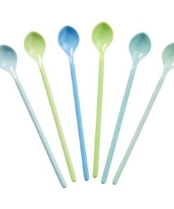 Melamine Long Spoon Set of 6 in Blues and Greens by Rice DK