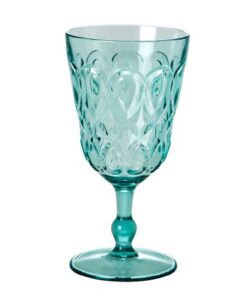 Swirly Embossed Wine Glass in Mint Acrylic by Rice